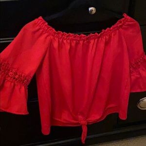 red off the shoulder